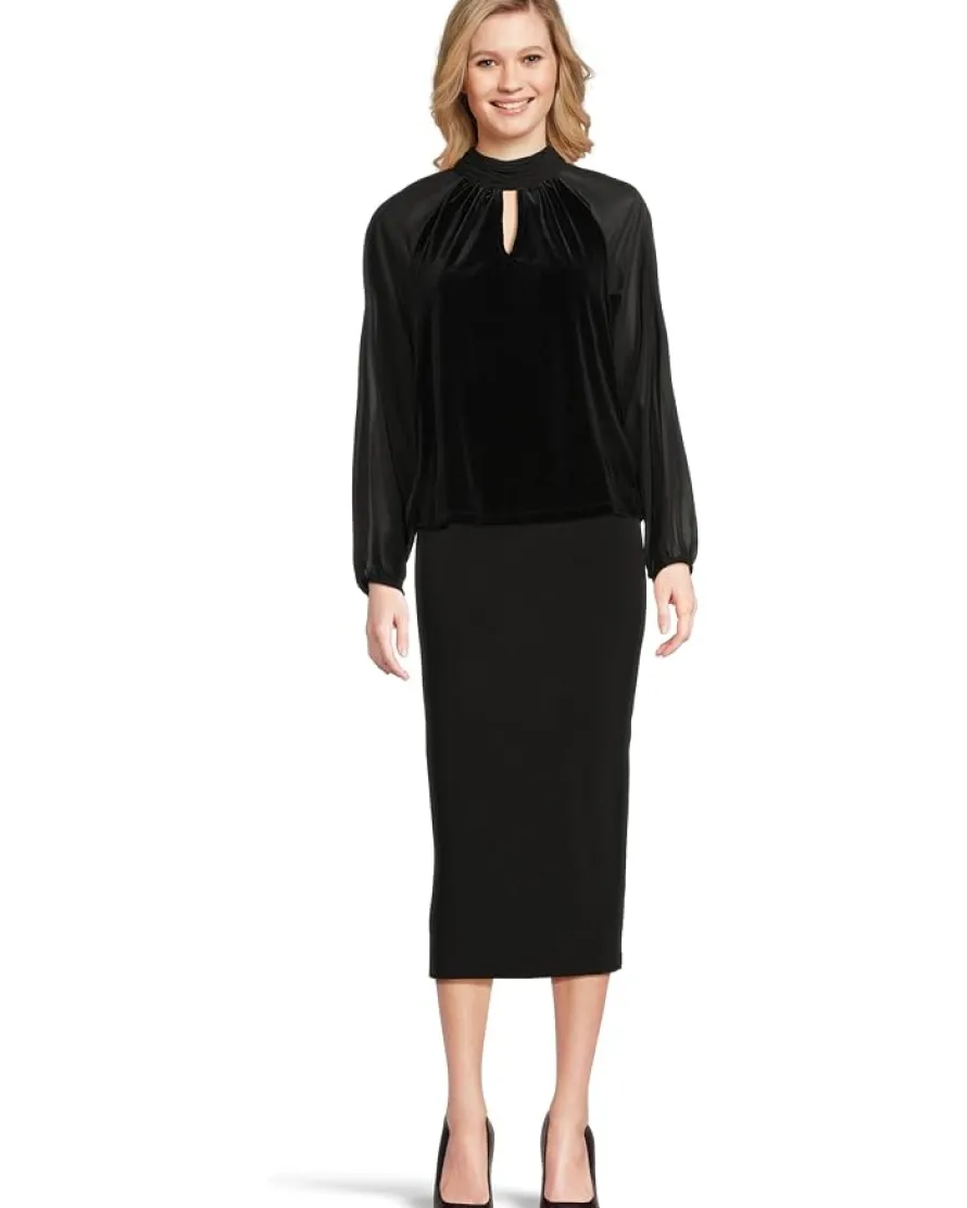 Vince Camuto Mock Neck Top with Long Sleeve Women's