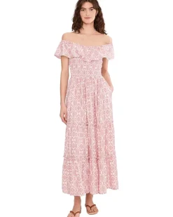 Vince Camuto Off The Shoulder Ruffle Tier Dress With Smock Women's