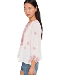 Vince Camuto Peasant Blouse With Neck Tie Women's