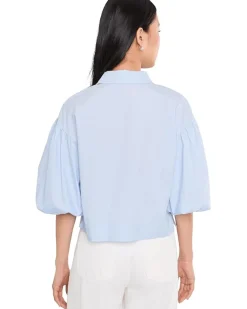 Vince Camuto Puff Sleeve Cotton Button-Up S Women's