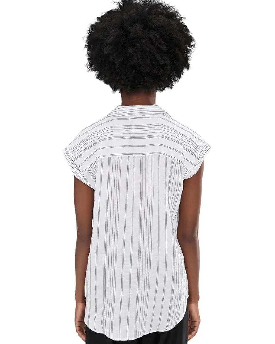 Vince Camuto Relaxed Collar Short Sleeve Blouse Women's