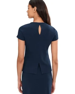 Vince Camuto Short Sleeve Shirt with Keyhole Back Women's