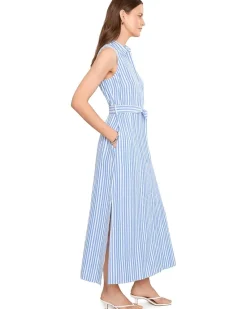 Vince Camuto Sleeveless Button-up Maxi Dress With Sash Women's