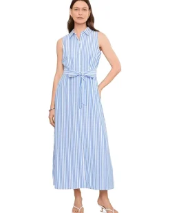 Vince Camuto Sleeveless Button-up Maxi Dress With Sash Women's