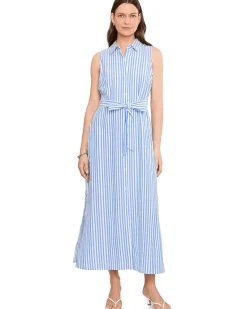 Vince Camuto Sleeveless Button-up Maxi Dress With Sash Women's