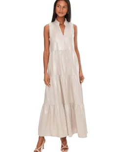 Vince Camuto Sleeveless Tiered Ruffle Maxi with Smocked Waist Women's
