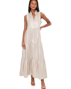 Vince Camuto Sleeveless Tiered Ruffle Maxi with Smocked Waist Women's