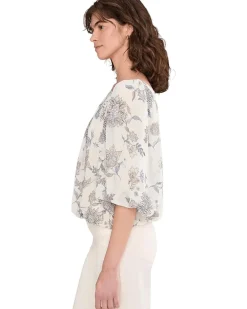 Vince Camuto Square Neck Bubble Blouse Women's