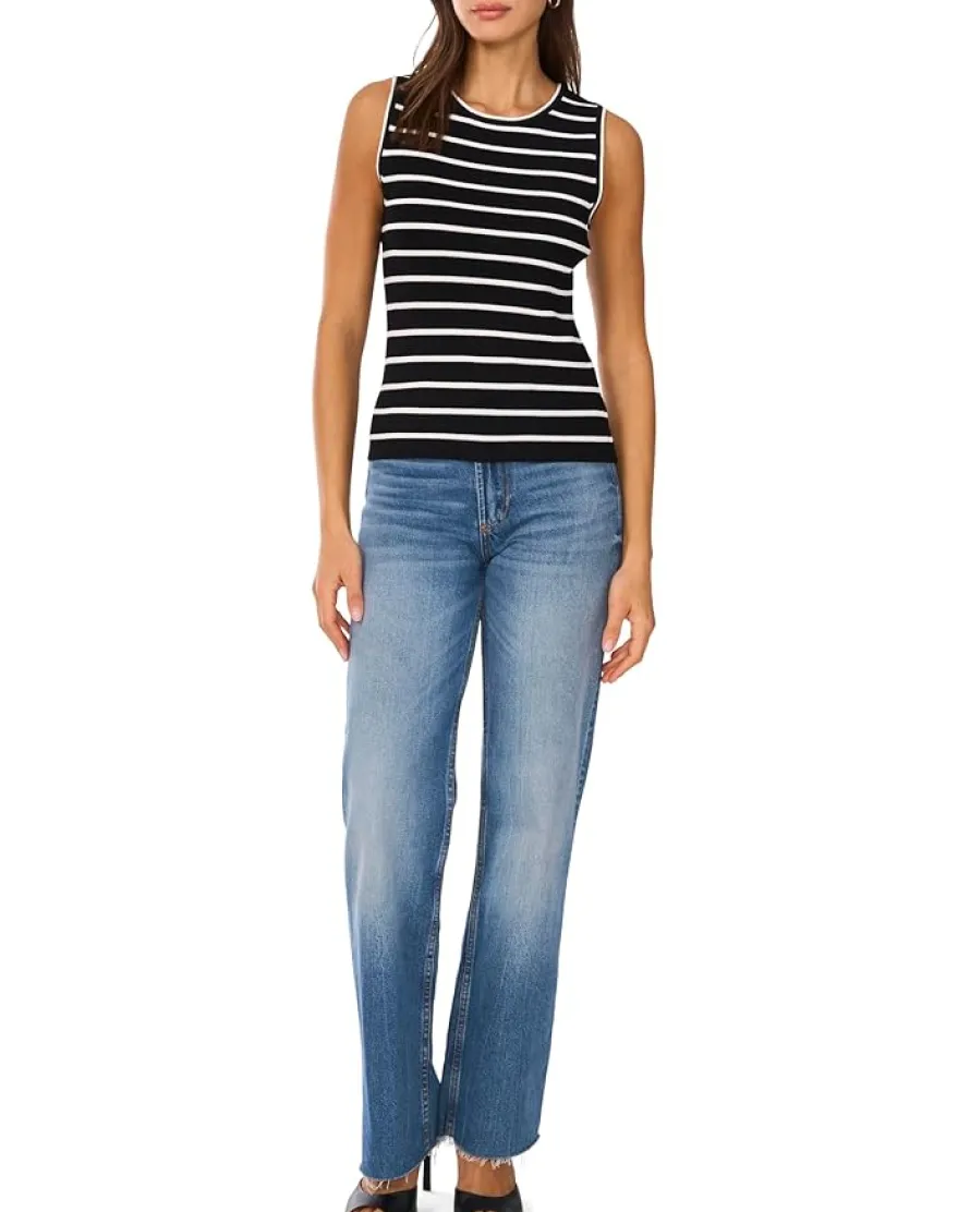 Vince Camuto Stripe Tank With Tipping Women's