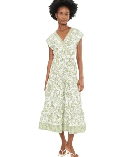 Vince Camuto Surplice Dolman Sleeve Midi Tiered Dress Women's