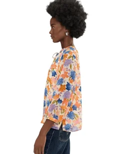 Vince Camuto Tie Neck Peasant Sleeve Blouse with Tie Women's