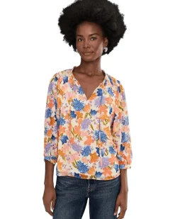 Vince Camuto Tie Neck Peasant Sleeve Blouse with Tie Women's