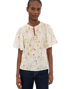 Vince Camuto Tie Neck Pincess Sleeve Blouse Women's