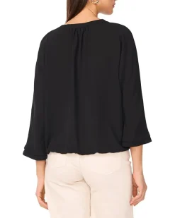 Vince Camuto V-Neck Pleated Front 3/4 Sleeve Women's