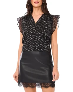 Vince Camuto V-Neck Ruffle Sleeve Blouse Women's