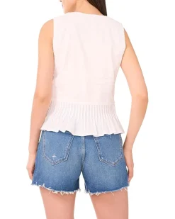 Vince Camuto V-Neck Tank Peplum With Pleats Women's