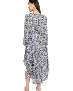 Vince Camuto V-Neck Tie Waist Maxi Dress Women's
