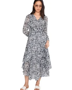 Vince Camuto V-Neck Tie Waist Maxi Dress Women's