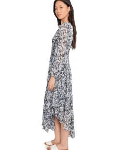 Vince Camuto V-Neck Tie Waist Maxi Dress Women's