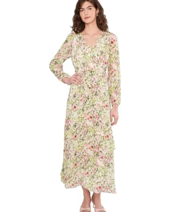 Vince Camuto Wrap Front Bubble Sleeve Maxi Women's