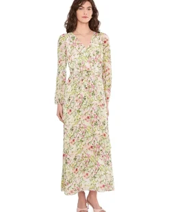 Vince Camuto Wrap Front Bubble Sleeve Maxi Women's