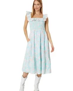 Vineyard Vines Cay Floral Smocked Midi Dress Women's