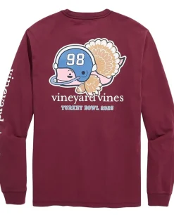 Vineyard Vines Football Turkey Whale Ls Tee Men's