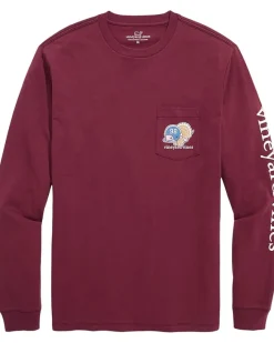 Vineyard Vines Football Turkey Whale Ls Tee Men's