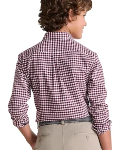 Vineyard Vines Kids Skysail Gingham Performance Cotton Shirt (Toddler/Little Kid/Big Kid)