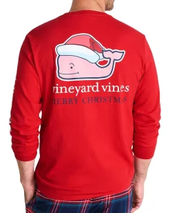 Vineyard Vines 2025 Santa Whale Long Sleeve Tee Men's