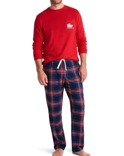 Vineyard Vines 2025 Santa Whale Long Sleeve Tee Men's
