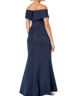 XSCAPE Long Over-the-Shoulder Ruffle Women's